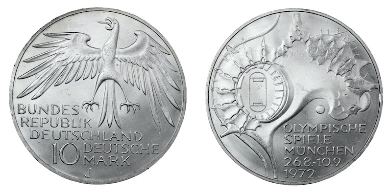 Germany 10 marks stadium olympics 1972
