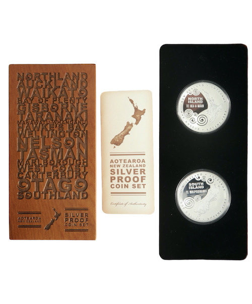 New zealand silver proof aotearoa twin coin set