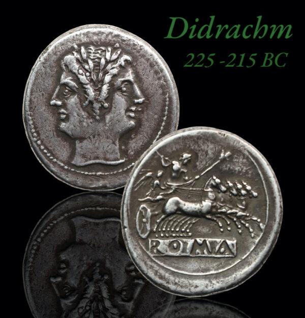Roman republic early didrachm silver coin