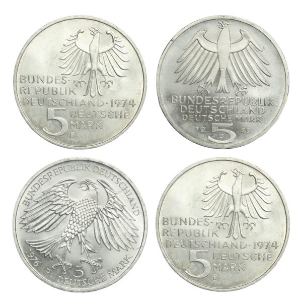 Germany silver five mark commemorative coins
