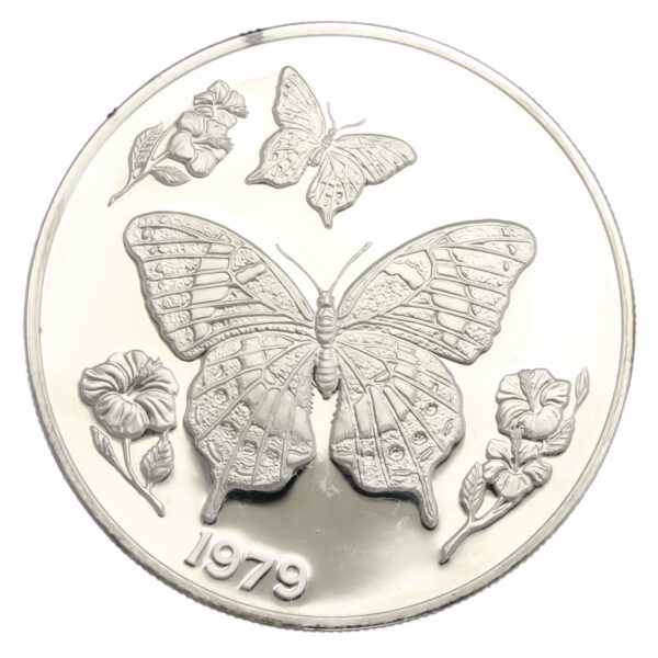 Jamaica butterflies silver coin 1979
