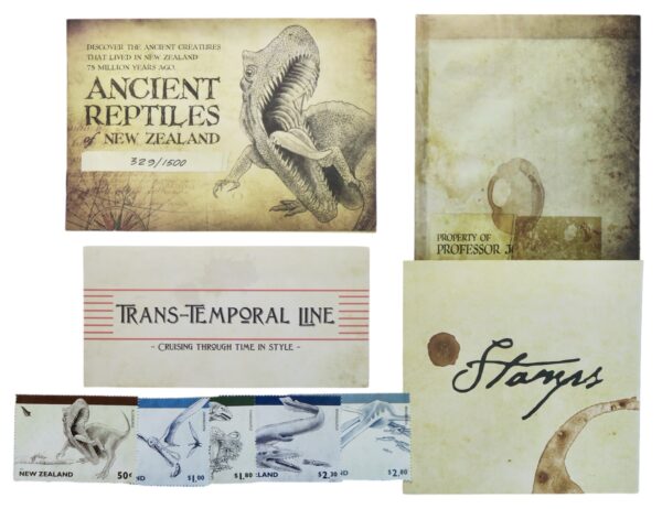 Dinosaurs silver coins and stamp set 2010 from New Zealand