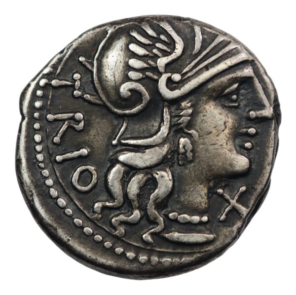 Roman Republic denarius cn lucretius trio
