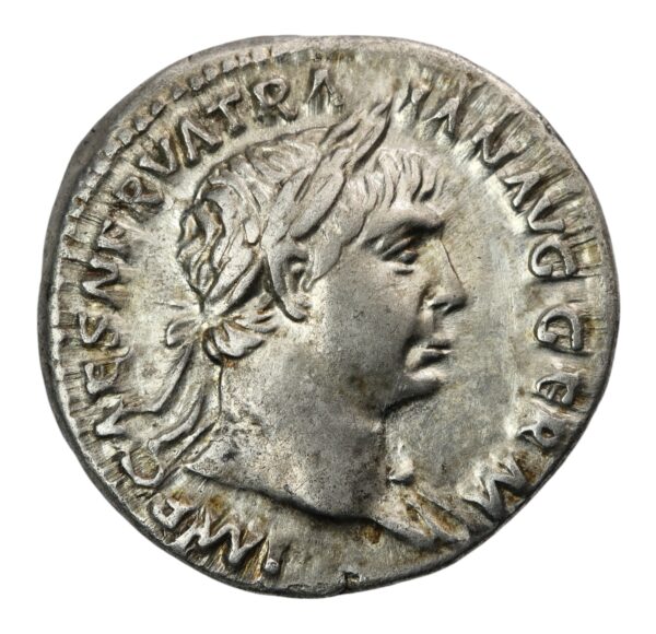 Trajan silver denarius quality portrait