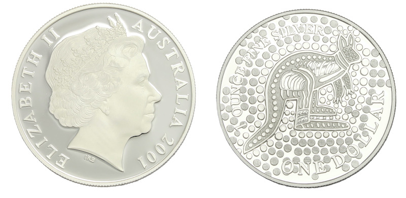 Silver kangaroo one dollar 2001