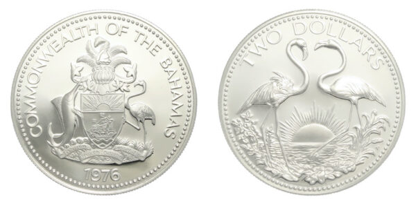 Bahamas flamingo coin 1976