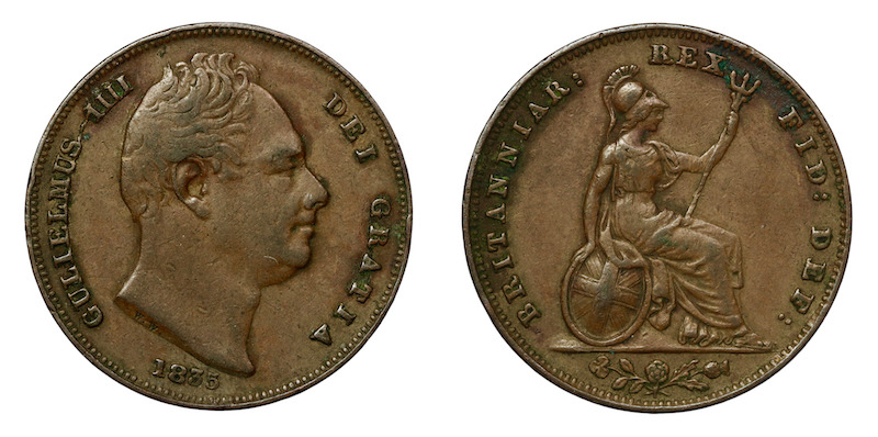 William the fourth copper farthing 1835