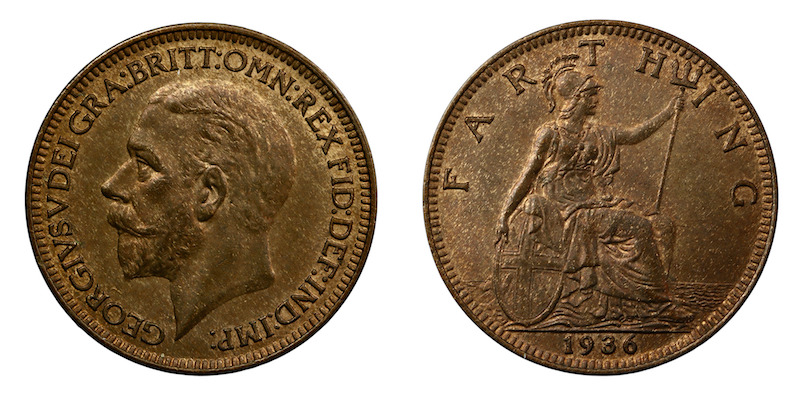 Great britain 1936 farthing uncirculated