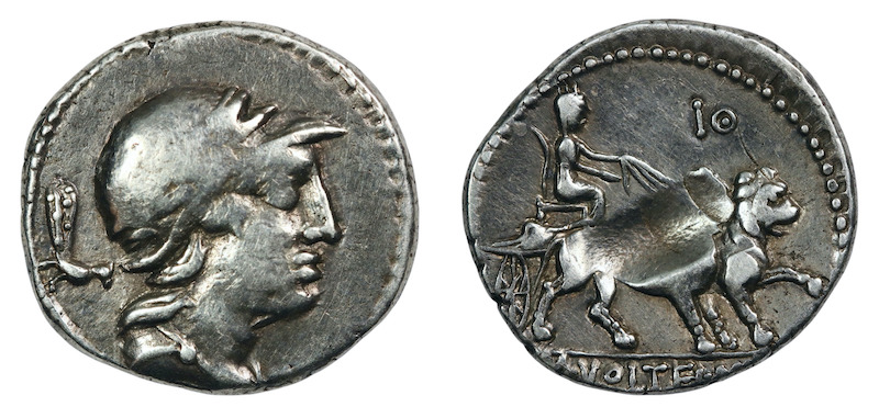 Roman Republic silver denarius coins