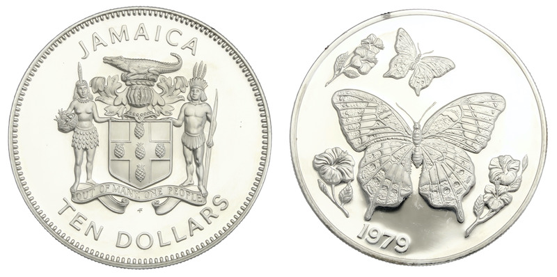 Impressive Jamaica butterfies coin 1979
