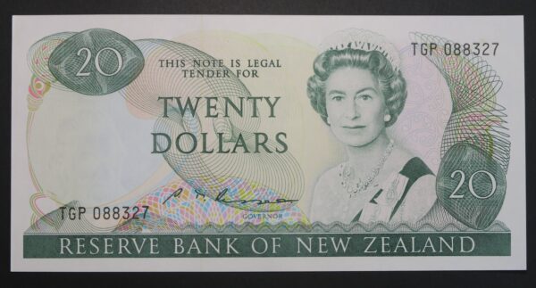 Twenty dollars Russell signature New Zealand