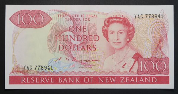 New zealand 100 dollars 1985 to 1989