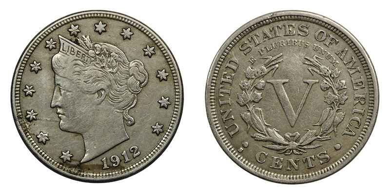 Liberty nickel 1912 very fine 30 grade