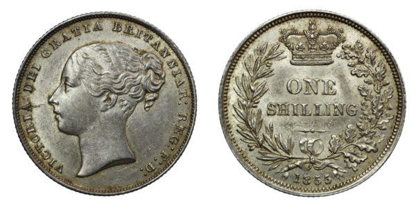 Queen victoria shilling 1855