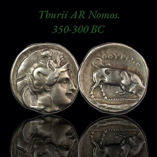 Ancient greek silver nomos from thurii