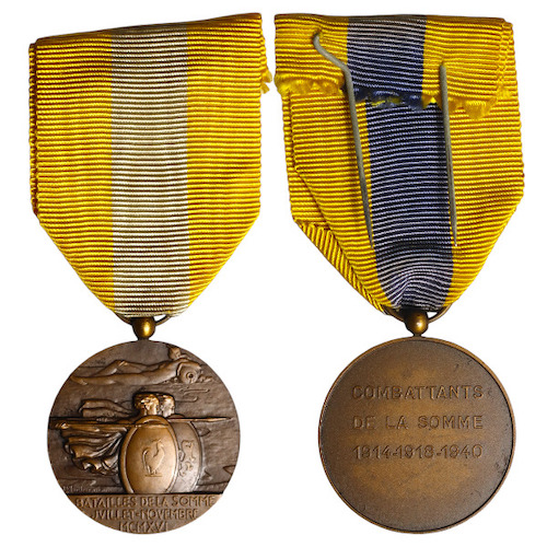 French world war one medalmsomme combatants