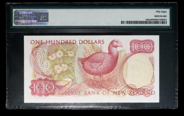 Pmg grade nz 100 dollar note 1967 to 1968
