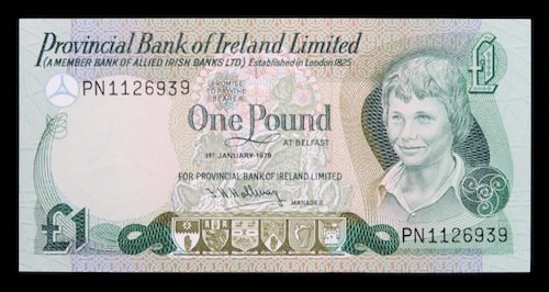 Northern ireland pound 1979 green
