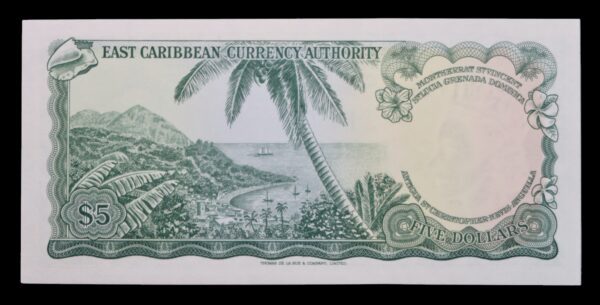 East Caribbean five dollar note 1965 signature 8