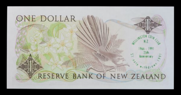 Wellington coin club overprint banknote 1991