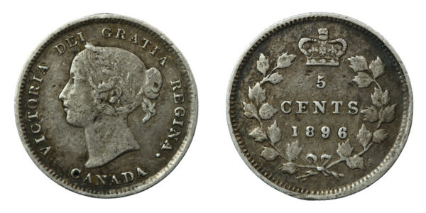 Canada five cents 1896