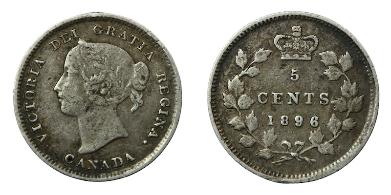 Canada five cents 1896