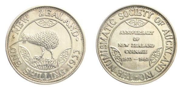 One shilling 1933 nz silver