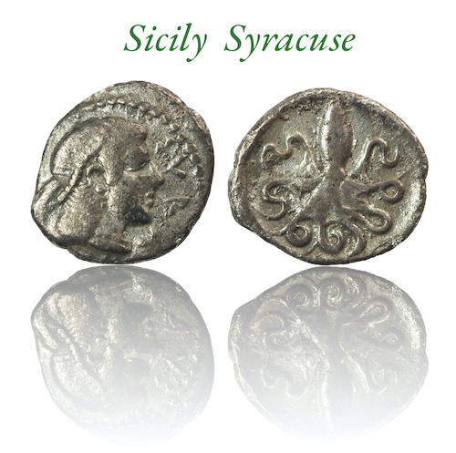 Sicily syracuse silver litan coin