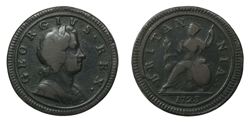George the first 1723 halfpenny