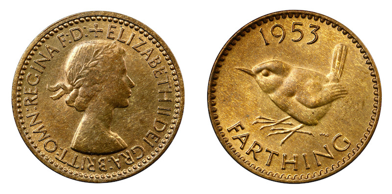 1953 farthing of Great Britain