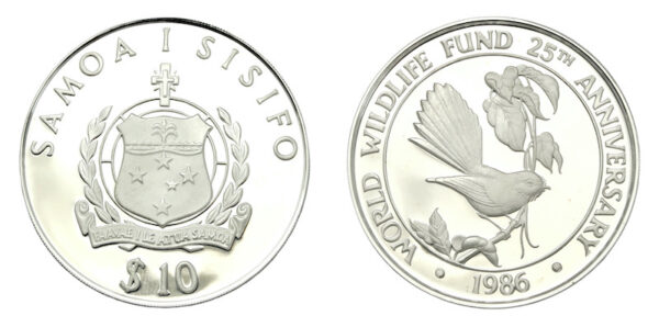 World wildlife fund silver coins