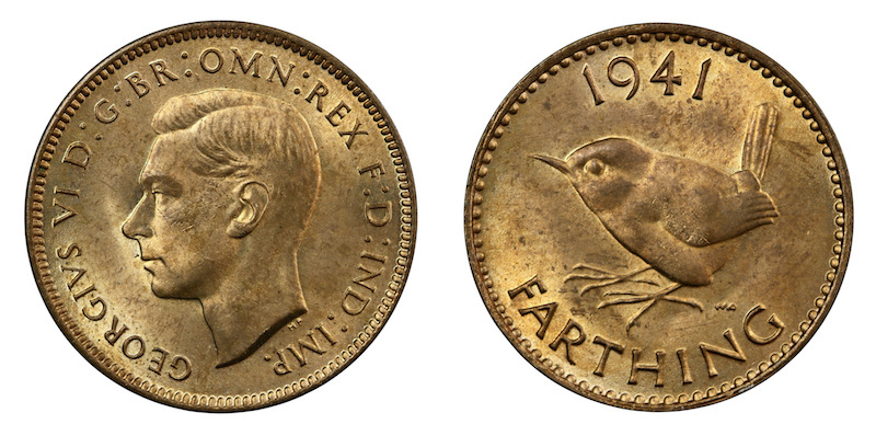 British wren farthing 1941