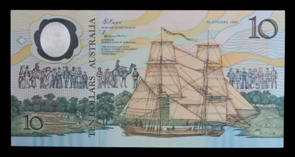 Australia polymer bicentenary ten dollar note 1988