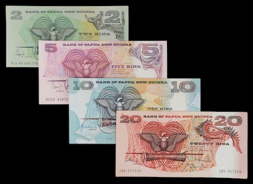 Papua New Guinea polymer and paper banknotes