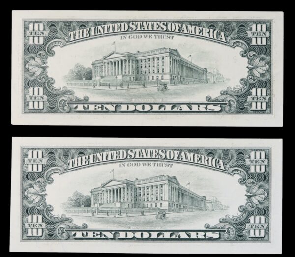 American ten dollars 1990 and 1993