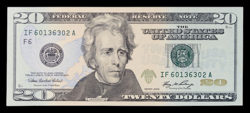 Andrew Jackson portrait twenty dollar note 2006