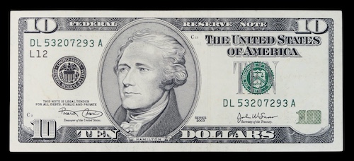 United states ten dollars 2003