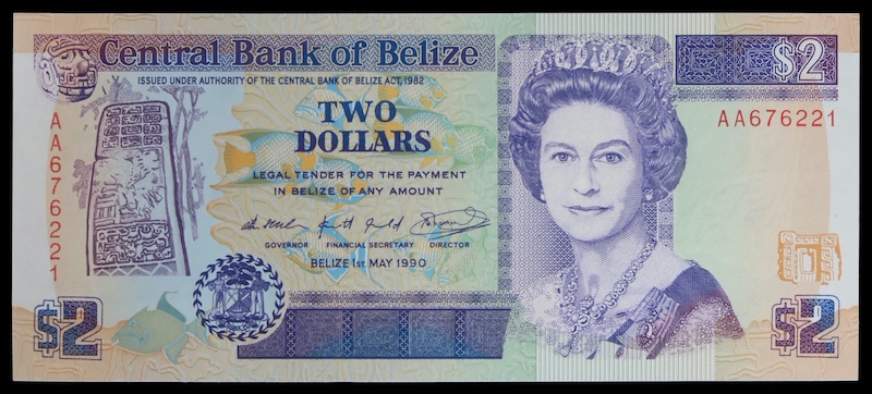 British commonwealth banknotes belize