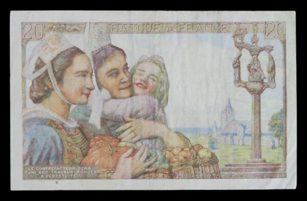 France wartime 20 francs 1942 to 1944