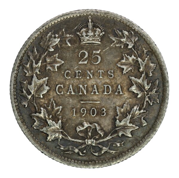 Canadian 25 cents 1903 vf
