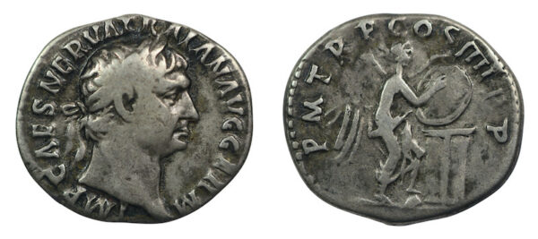 Roman denarius trajan ad 101 to 102