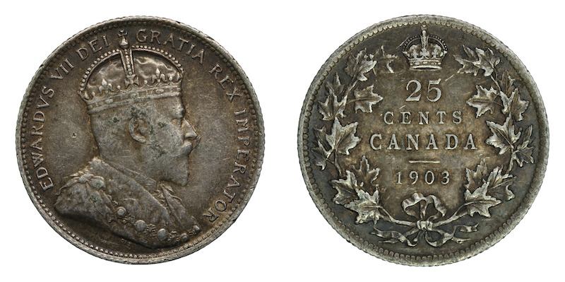 Canadian 25 cent coin 1903 Edward the seventh