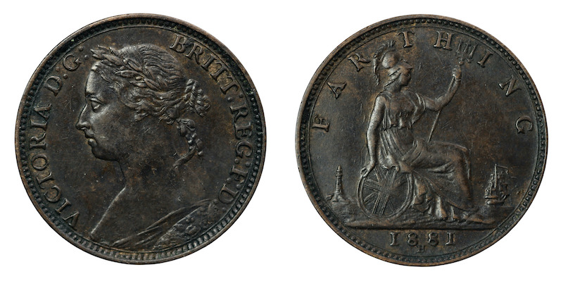 Victoria farthing 1881h