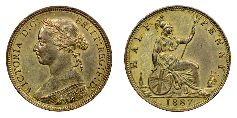 Jubilee half penny 1887