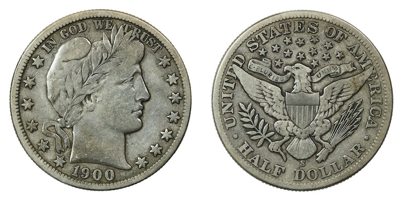 United states silver half dollar 1900s