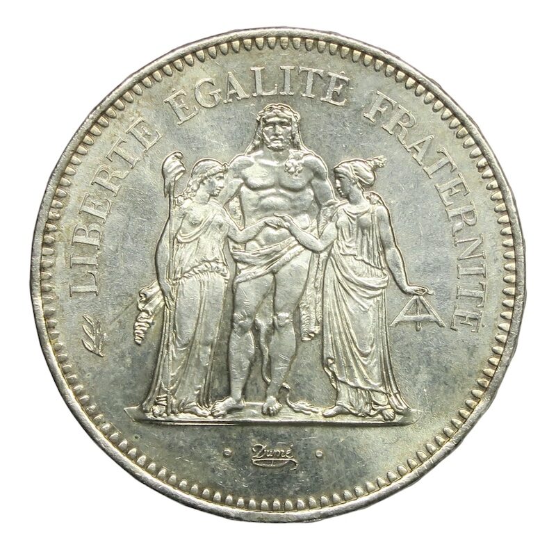 Hercules french large silver modern decimal coin 1978