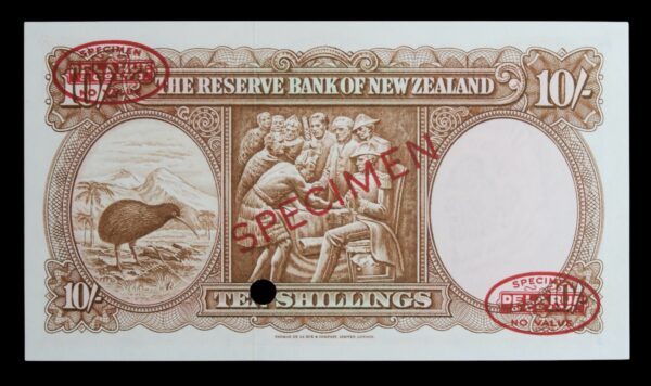 Rare new zealand specimen ten shilling note