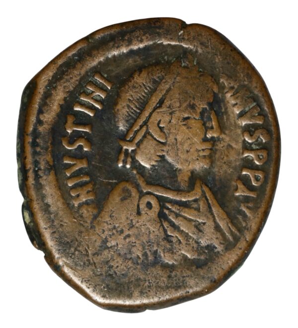 Justinian the first follis coin