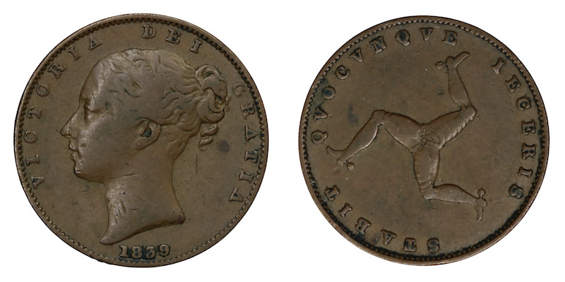 Isle of man farthing 1839