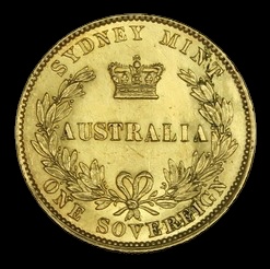 Sydney Mint australia one sovereign 1866